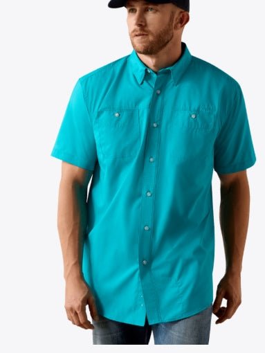 Ariat MNS 360 Airflow Classic Fit Shirt MIAMI BLUE 10071464 - Double C Western SupplyAriat