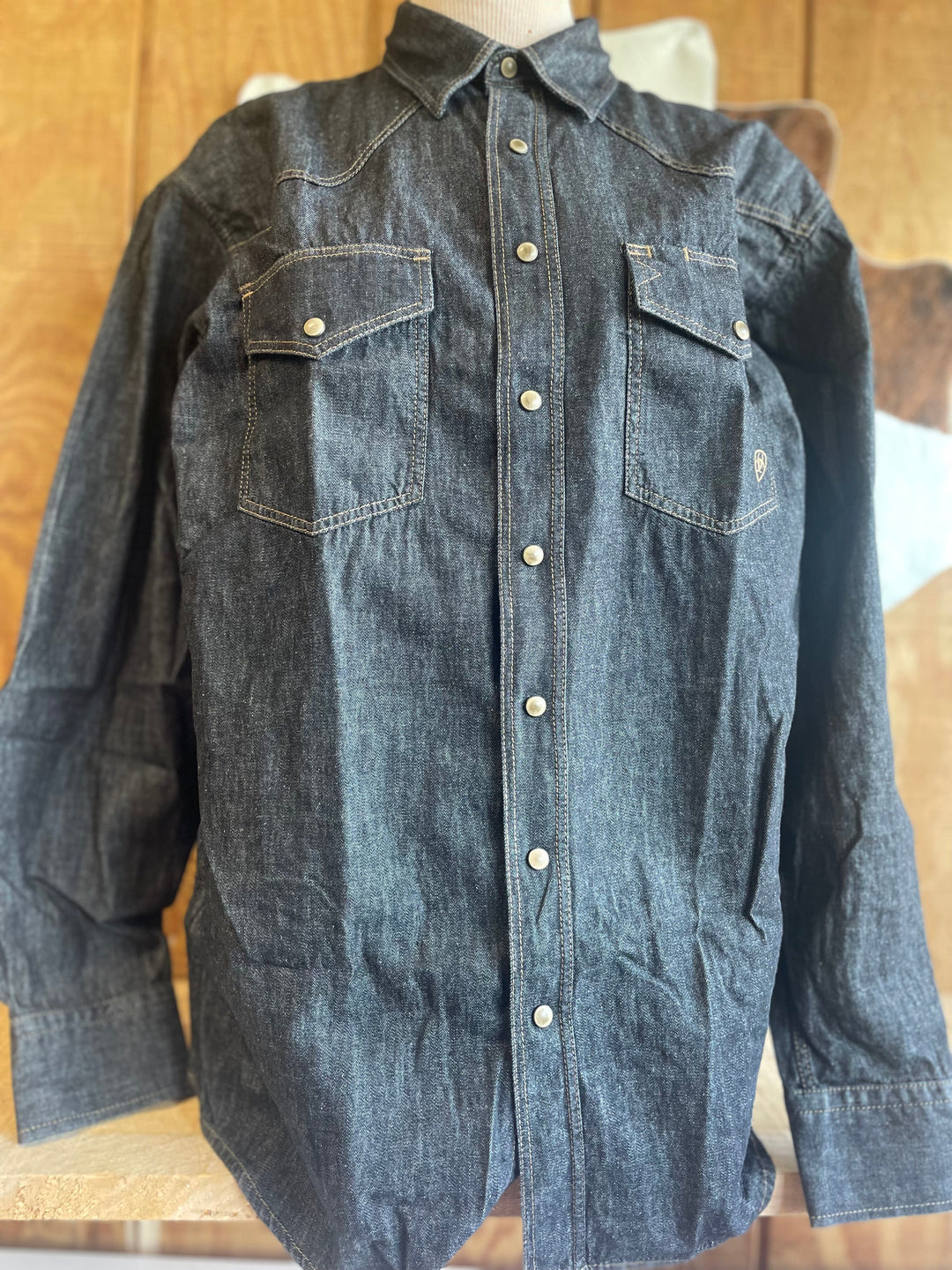 Ariat MNS Denim Shirt BLACK RINSE - Double C Western SupplyAriat