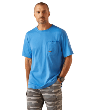 ARIAT MNS Rebar Workman T-Shirt CAMPANULA - Double C Western SupplyAriat