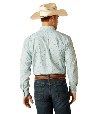 Ariat MNS Team Colton Classic Fit Shirt AQUA - Double C Western SupplyAriat