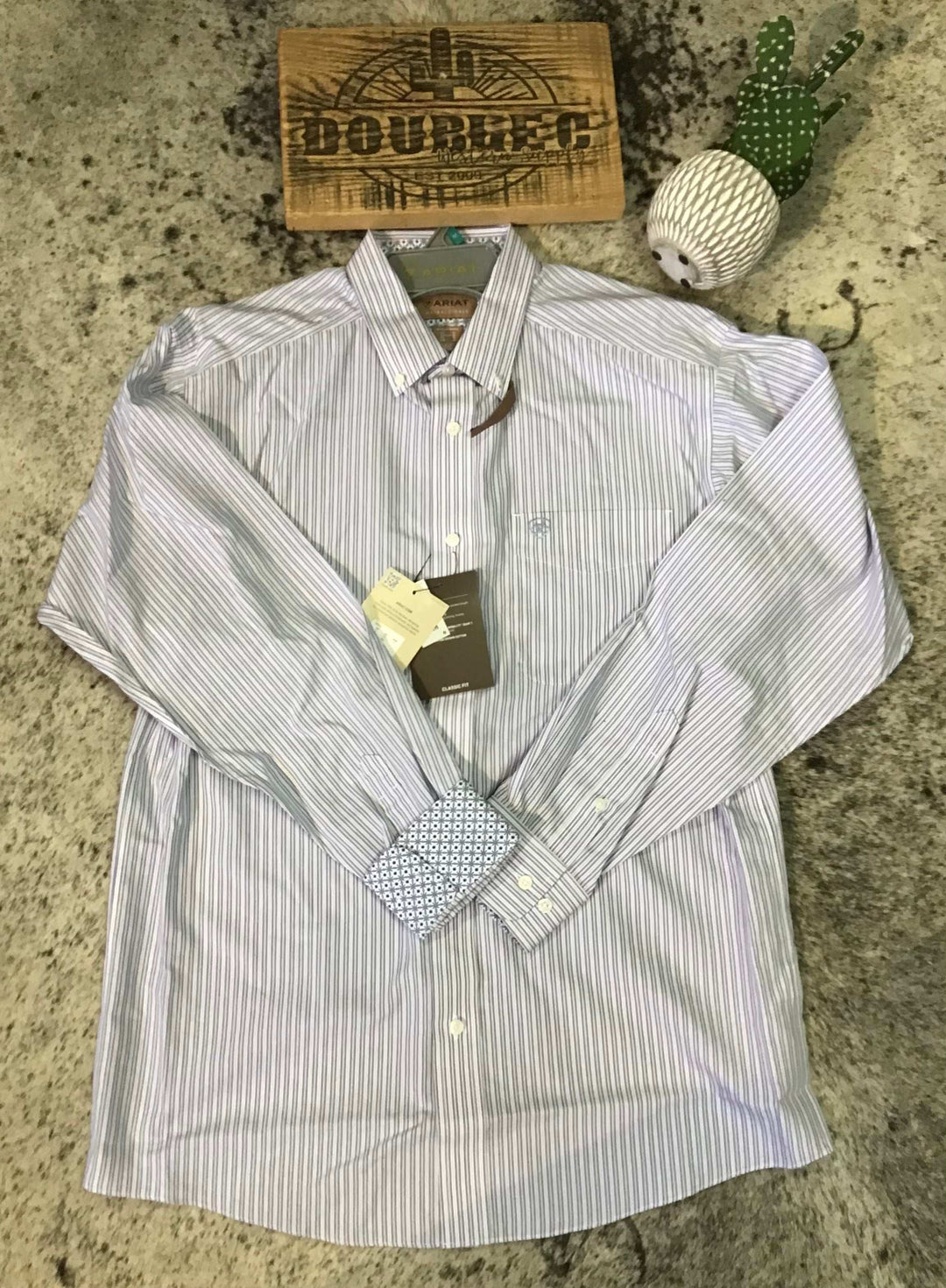 Ariat MNS Wrinkle Free Don Classic Fit Shirt BLUE - Double C Western SupplyAriat