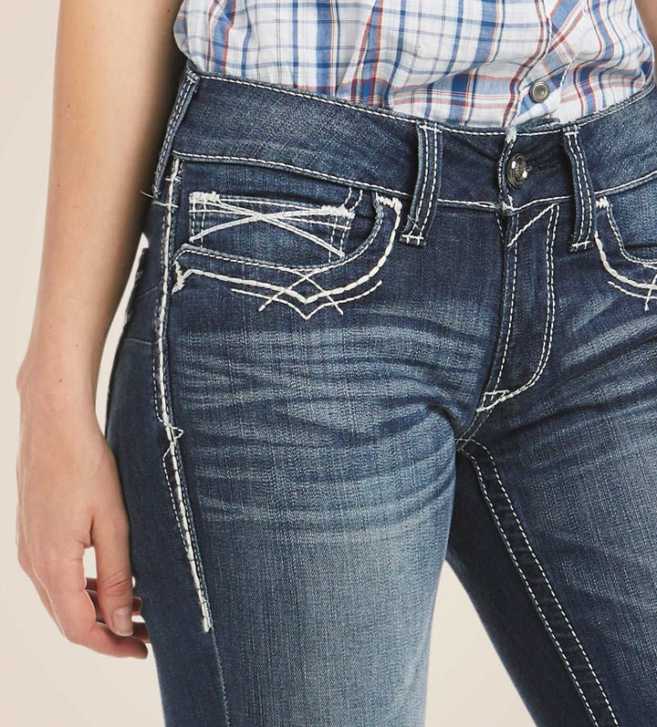 Ariat R.E.A.L. Marine Mid Rise Stretch Entwined Boot Cut Jean - Double C Western SupplyAriat
