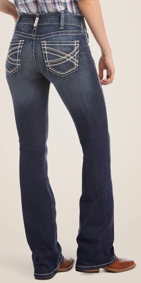 Ariat R.E.A.L. Marine Mid Rise Stretch Entwined Boot Cut Jean - Double C Western SupplyAriat
