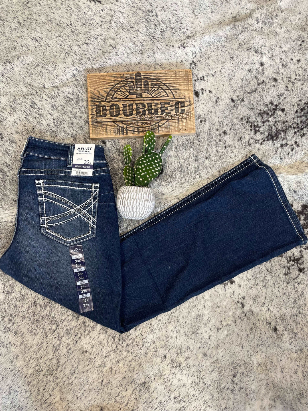 Ariat R.E.A.L. Marine Mid Rise Stretch Entwined Boot Cut Jean - Double C Western SupplyAriat