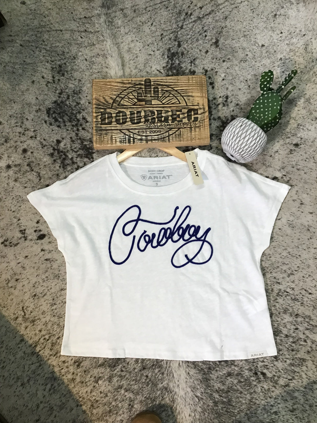Ariat WMS Cowboy T-Shirt CLOUD DANCER - Double C Western SupplyAriat