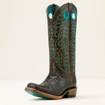 Ariat WMS Futurity Boon Cutter Toe Western Boot CROC PRINT SHINE - Double C Western SupplyAriat