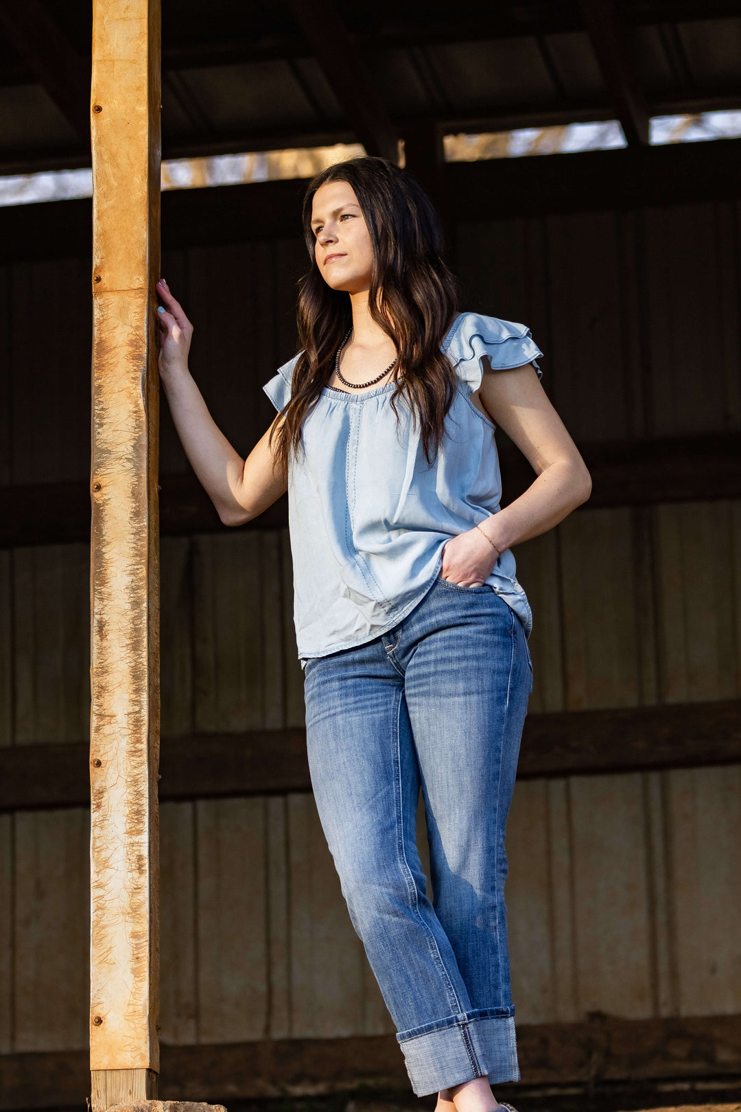 Ariat WMS Lynn Top INDIGO WASH 10071135 - Double C Western SupplyAriat