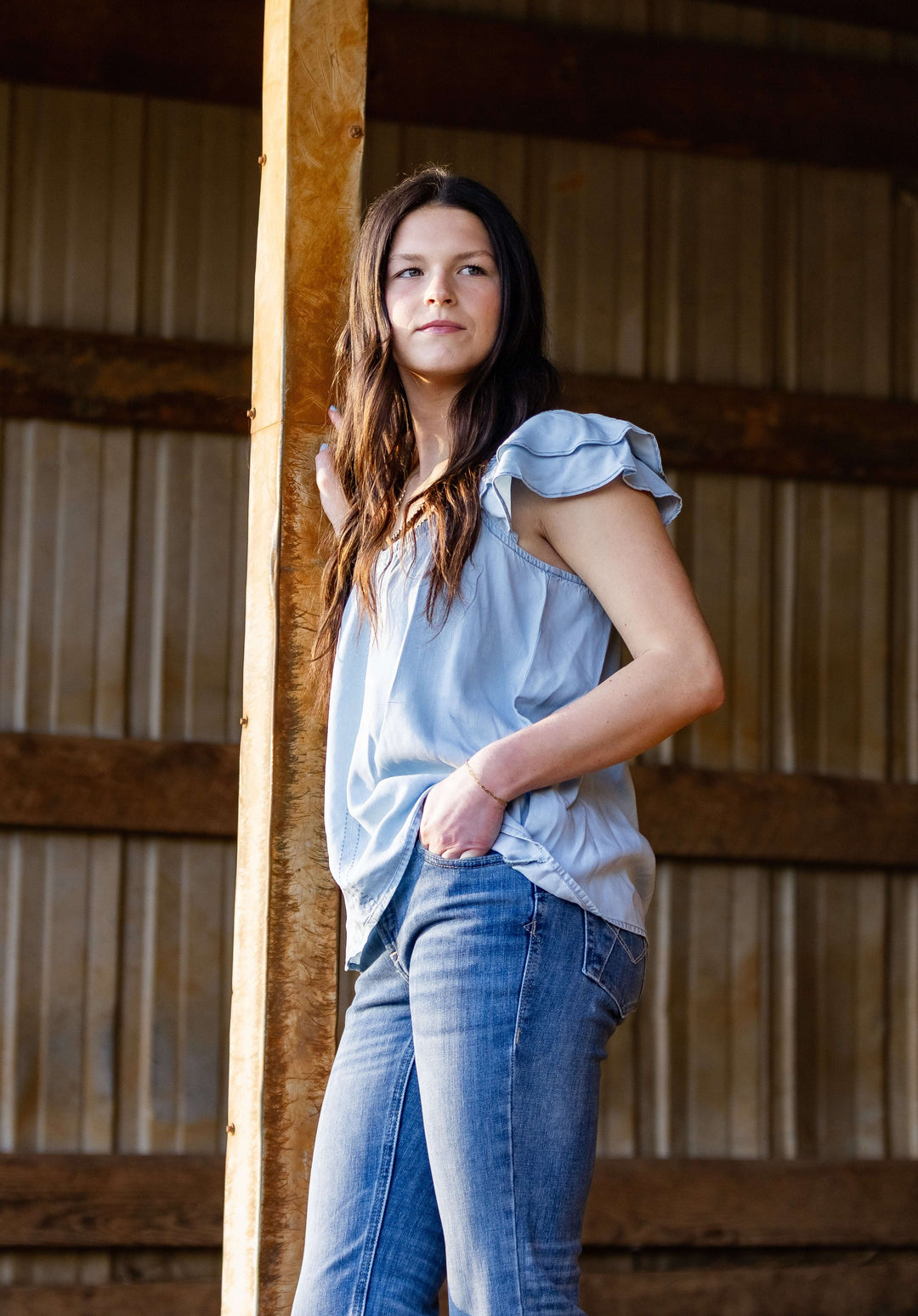 Ariat WMS Lynn Top INDIGO WASH 10071135 - Double C Western SupplyAriat