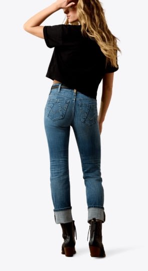 Ariat WMS Perfect Rise Silvie Straight Leg Crop Jeans GLENWOOD 10072962 - Double C Western SupplyAriat