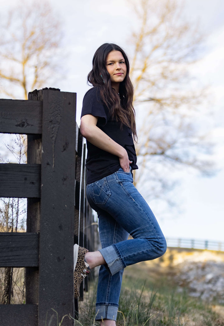 Ariat WMS Perfect Rise Silvie Straight Leg Crop Jeans GLENWOOD 10072962 - Double C Western SupplyAriat
