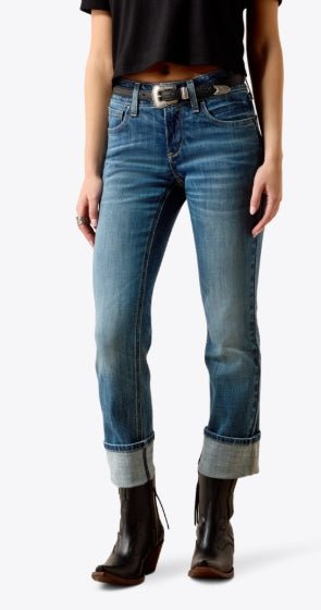 Ariat WMS Perfect Rise Silvie Straight Leg Crop Jeans GLENWOOD 10072962 - Double C Western SupplyAriat