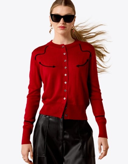 Ariat Women's Dolly Cardigan | Savvy Red | 10080643 - Double C Western SupplyAriat