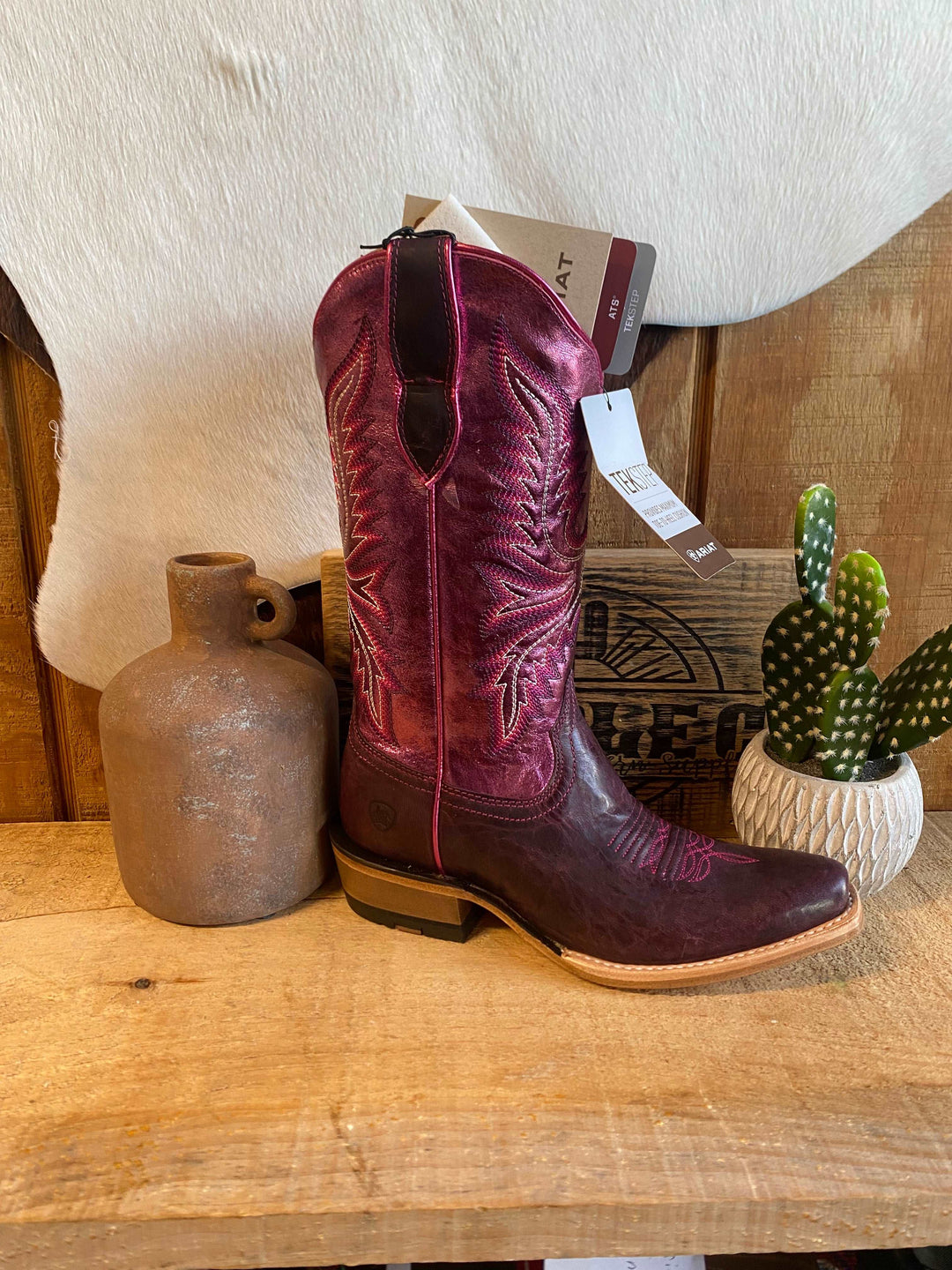 Ariat Womens Futurity Flash Western Boot-Crimson Grape 10053609 - Double C Western SupplyAriat