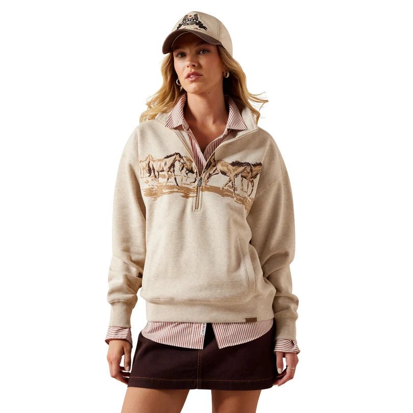 Ariat Women's Running Wild 1/2 Zip Sweatshirt - Double C Western SupplyAriat