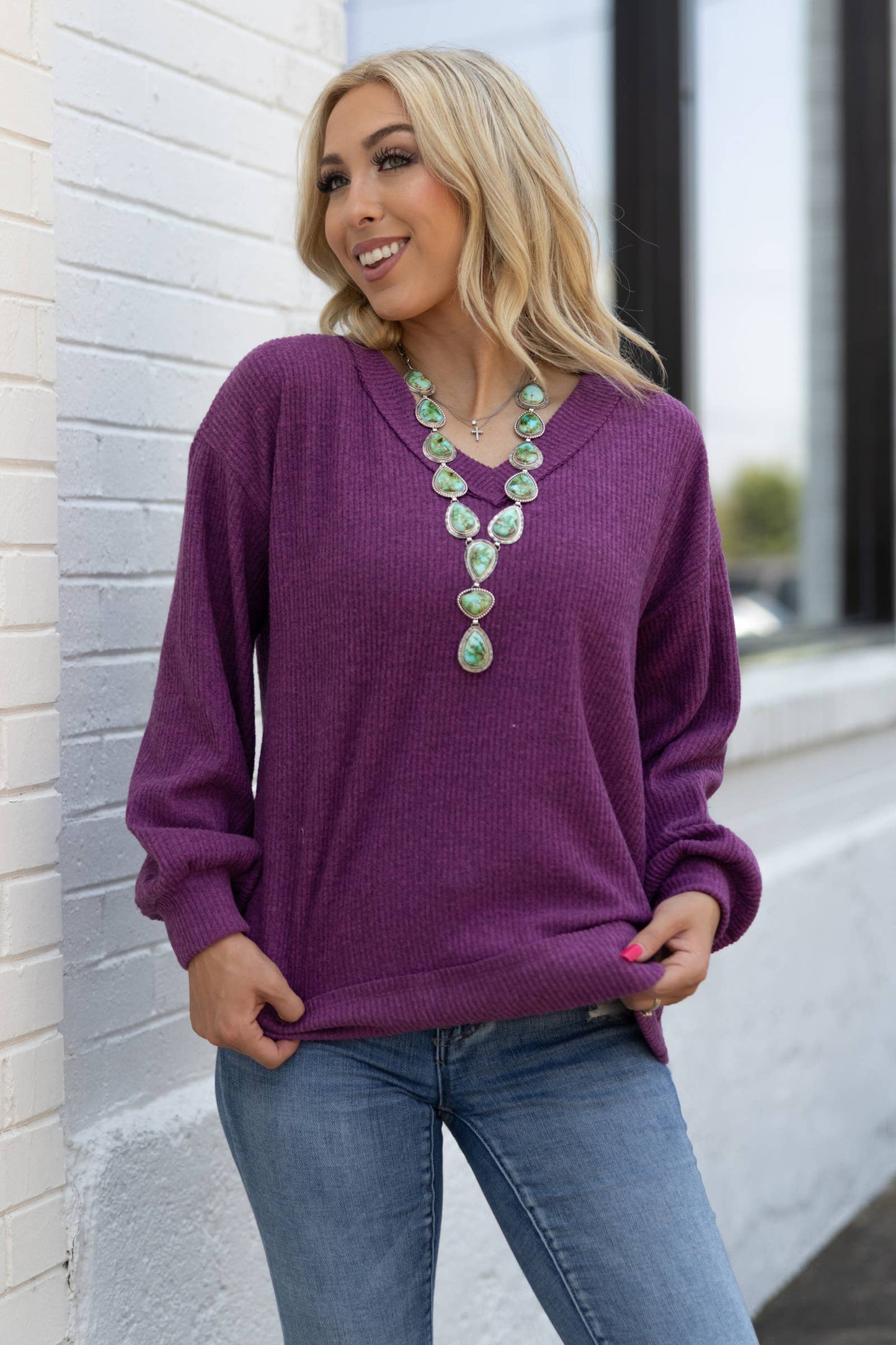 V Neck Tunic Top MHS44 Andrée by Unit