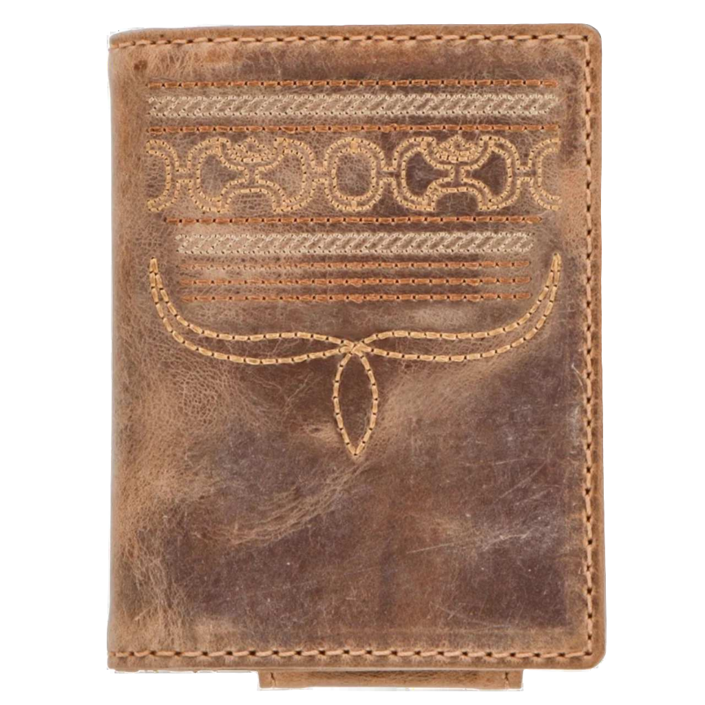 Hooey Men's Dalton Smooth Brown Bifold Money Clip HFW036-BR wallet Hooey