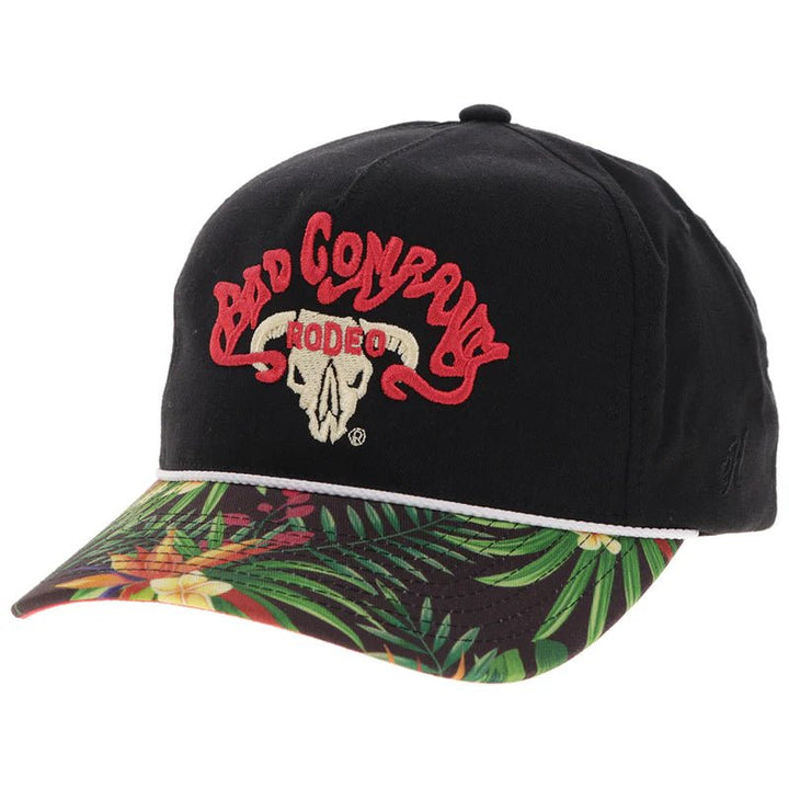 Bad Company Hat Black w/Floral BC003T-BKFL - Double C Western SupplyHooey