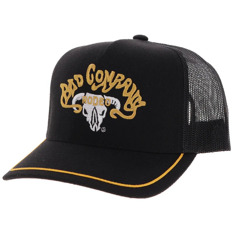 Bad Company Hat Black w/Yellow & White Logo BC005T-BK - Double C Western SupplyHooey