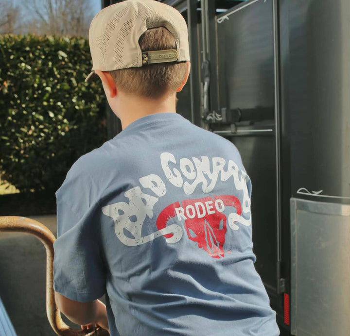 Bad Company T-shirt Denim w/White &amp; Red Logo HT1832DE - Double C Western SupplyHooey