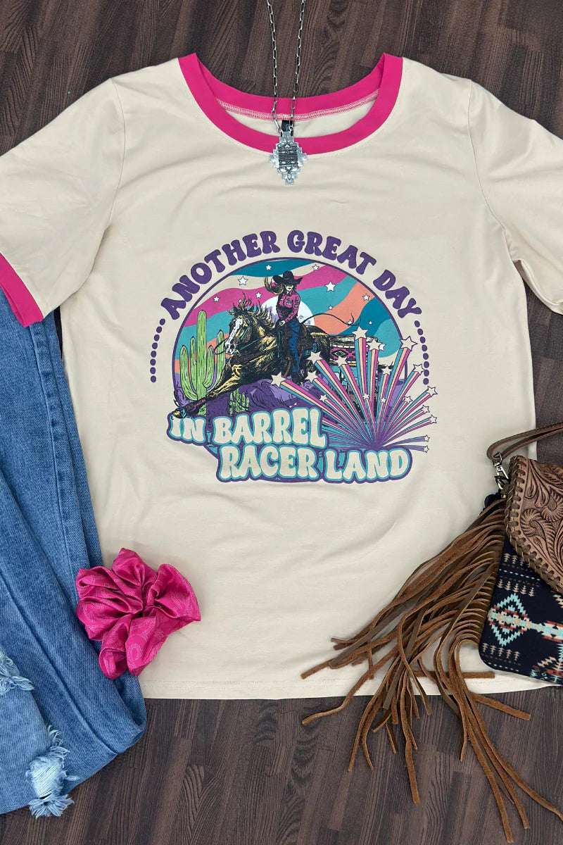 Barrel Racer Land Ringer T Shirt - Double C Western SupplySterling Kreek