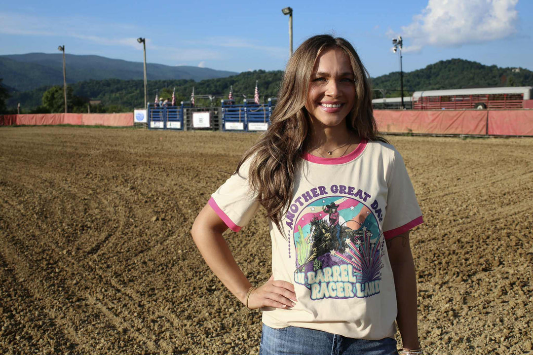 Barrel Racer Land Ringer T Shirt - Double C Western SupplySterling Kreek