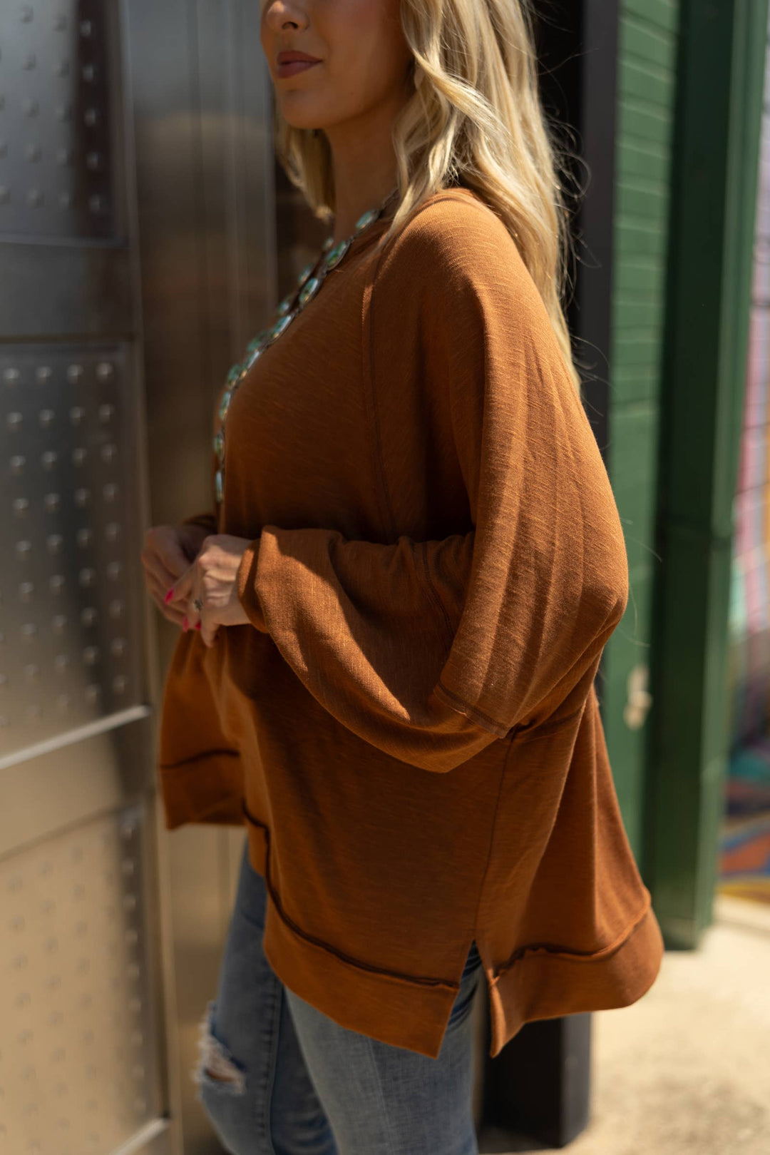 Flowy Split Neck Top Andrée by Unit