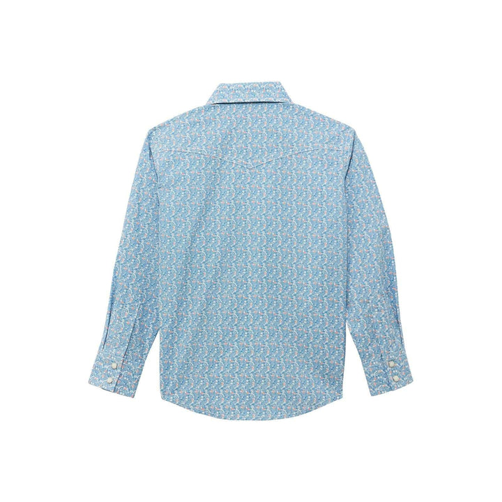 Boys 20X Advanced Comfort Long Sleeve Shirt - Blue 112374376 - Double C Western SupplyWrangler