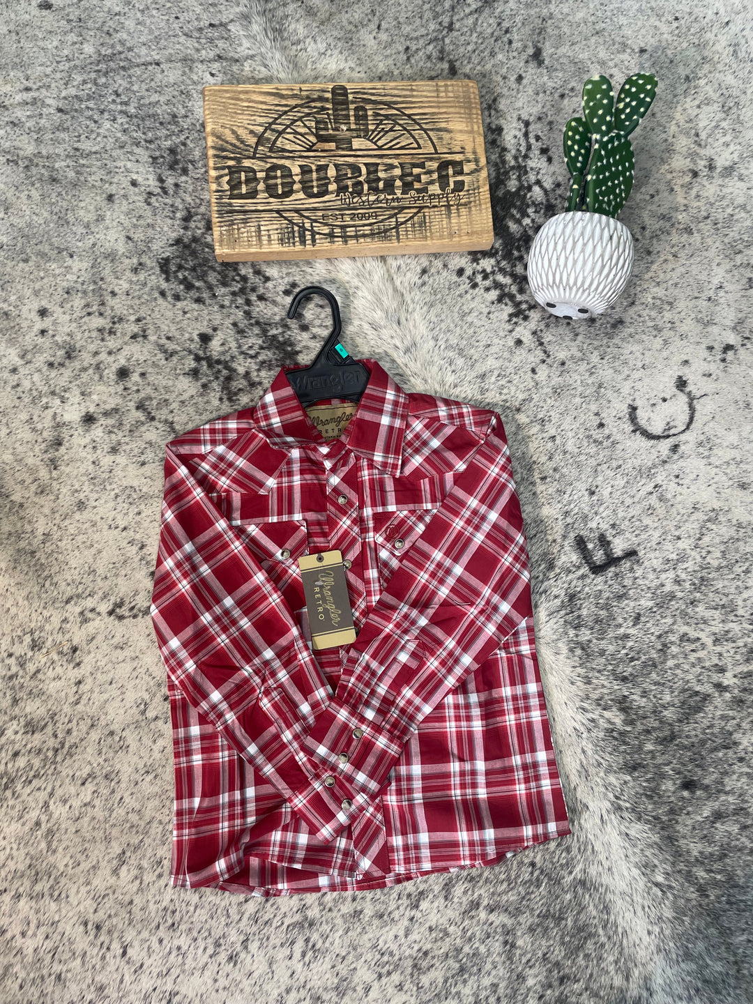 Boys Wrangler Retro® Long Sleeve Shirts - Red - Double C Western SupplyWrangler