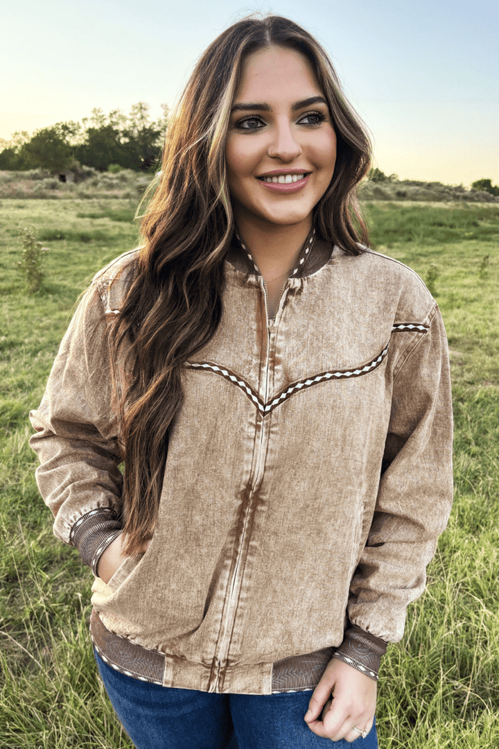 Buckskin Buckstitch Bomber Jacket - Double C Western SupplySterling Kreek