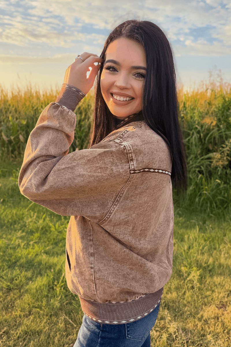 Buckskin Buckstitch Bomber Jacket - Double C Western SupplySterling Kreek