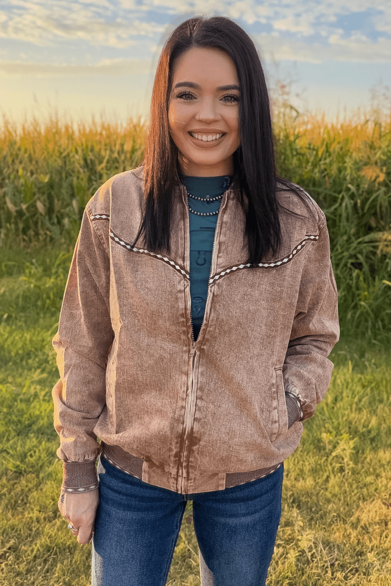 Buckskin Buckstitch Bomber Jacket - Double C Western SupplySterling Kreek