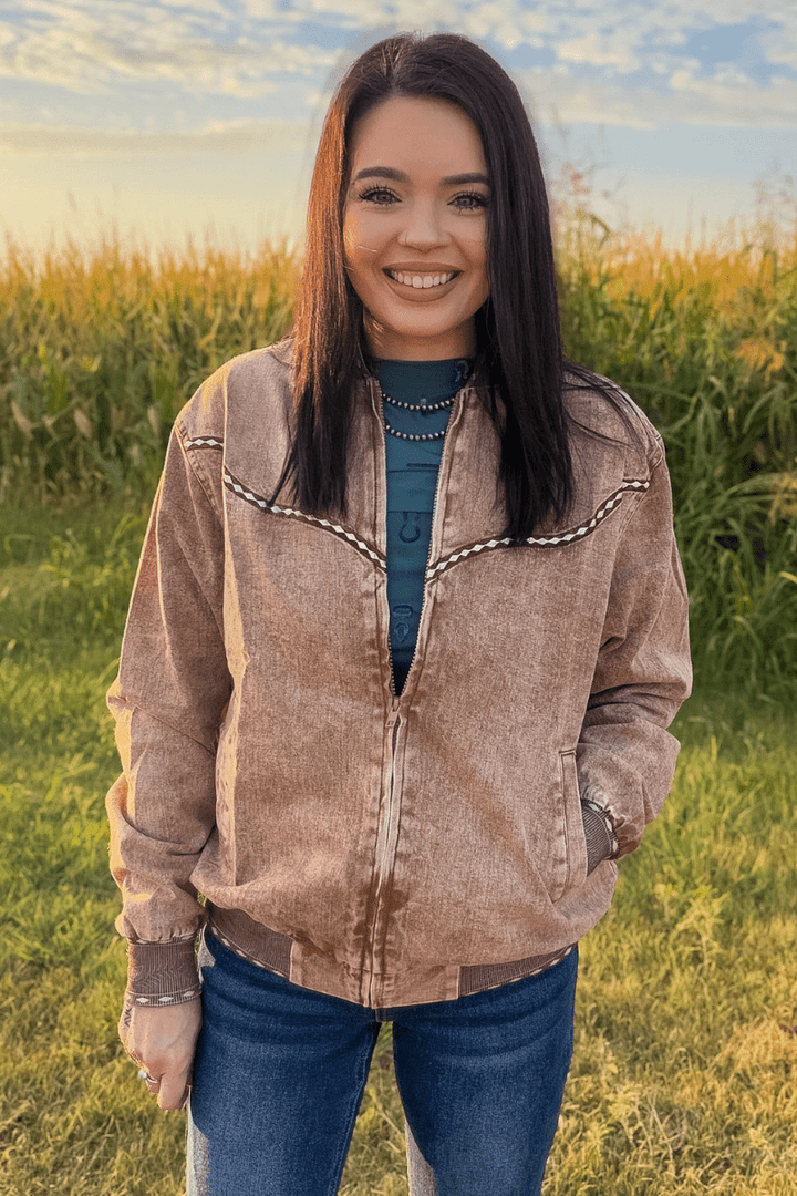 Buckskin Buckstitch Bomber Jacket - Double C Western SupplySterling Kreek