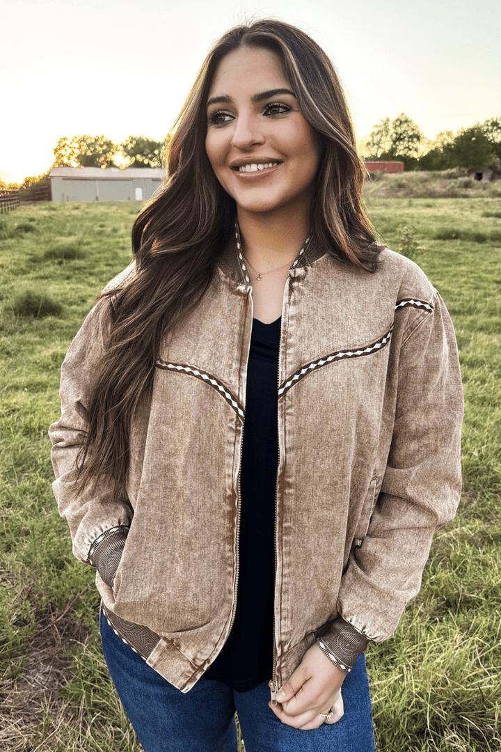 Buckskin Buckstitch Bomber Jacket - Double C Western SupplySterling Kreek