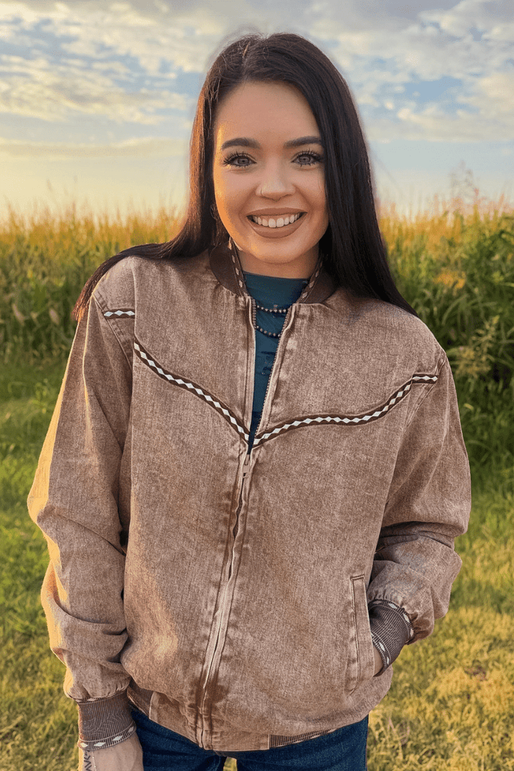 Buckskin Buckstitch Bomber Jacket - Double C Western SupplySterling Kreek
