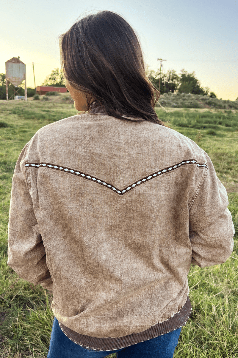 Buckskin Buckstitch Bomber Jacket - Double C Western SupplySterling Kreek