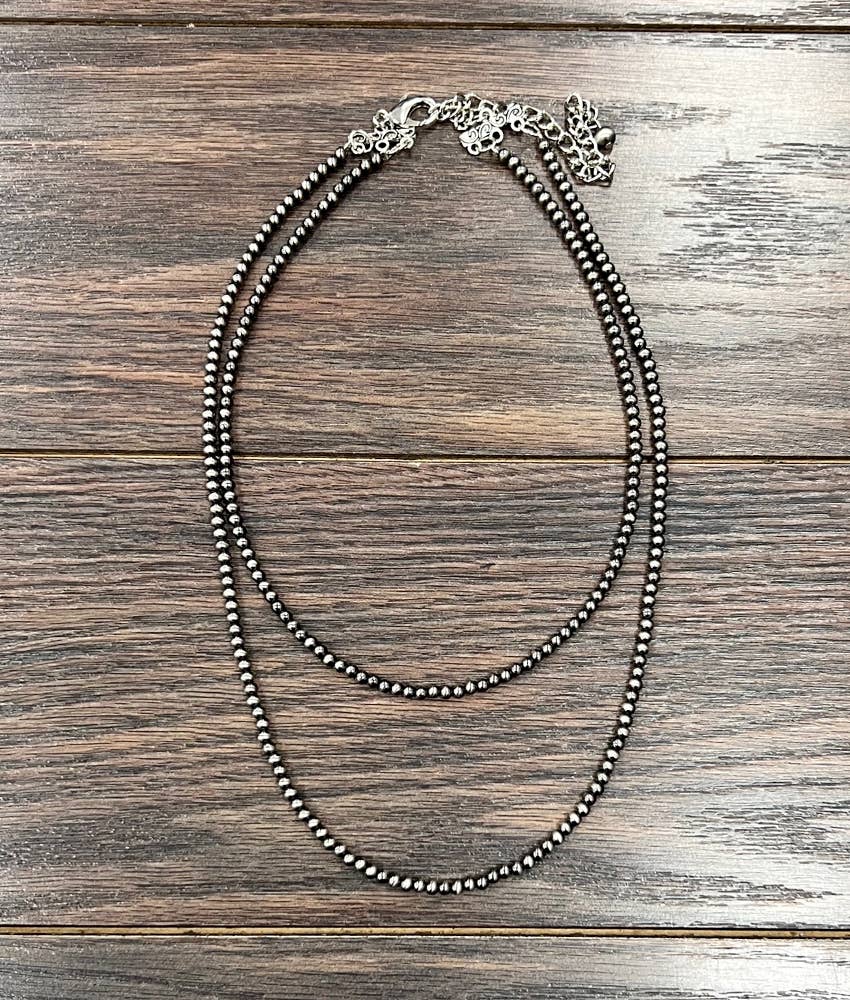 738057, Handmade 20" 4mm Polish Navajo Bead Necklace NECKLACE ISAC Trading Inc