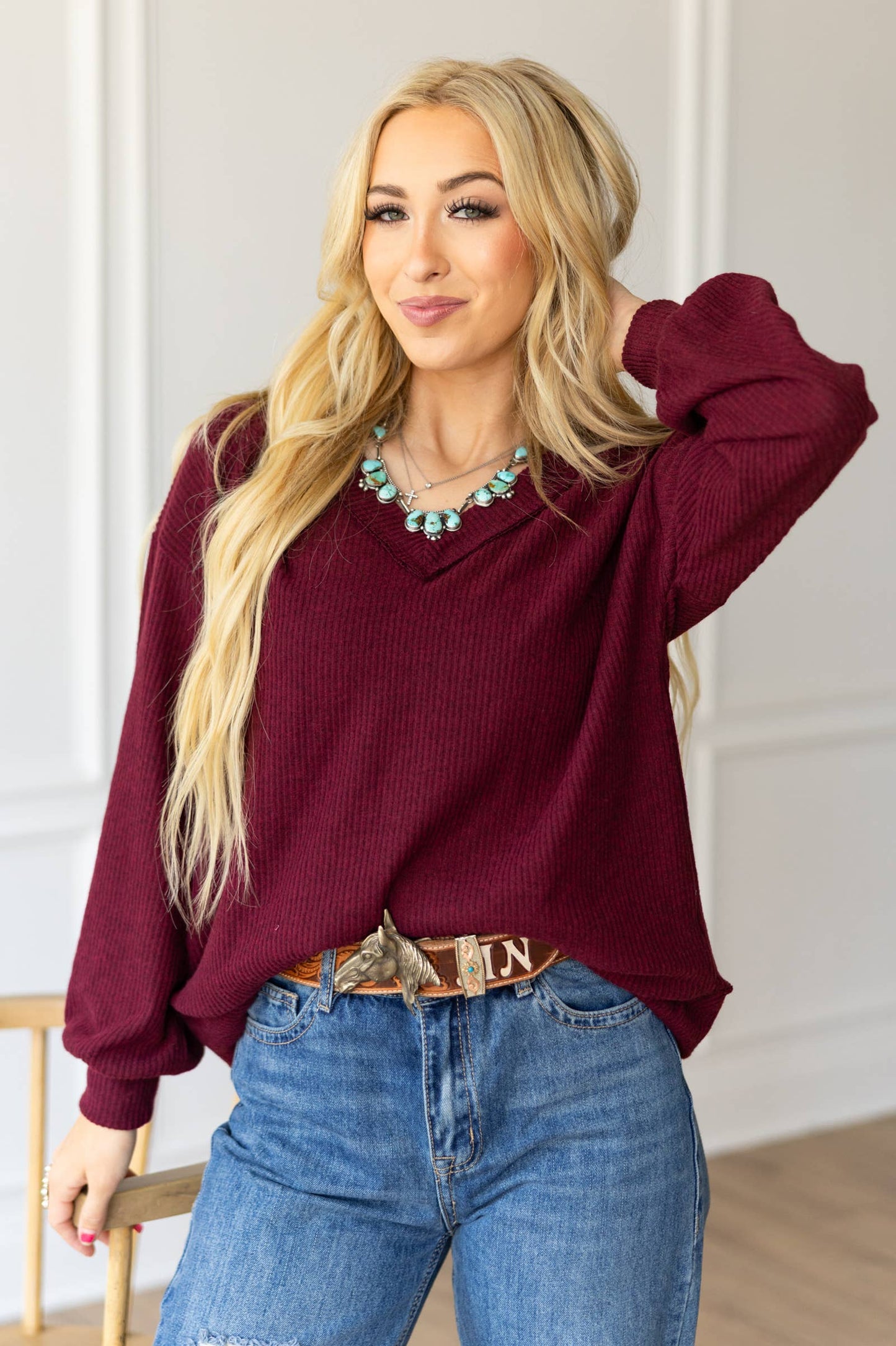 V Neck Tunic Top MHS44 Andrée by Unit
