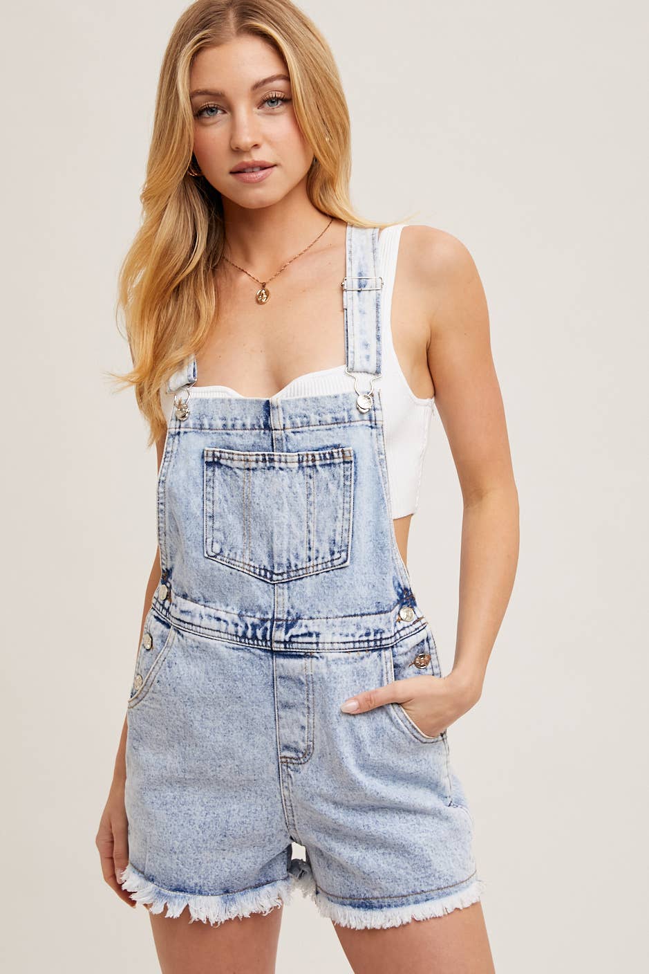 RAW HEM DENIM OVERALLS Overalls L Women's Bluivy
