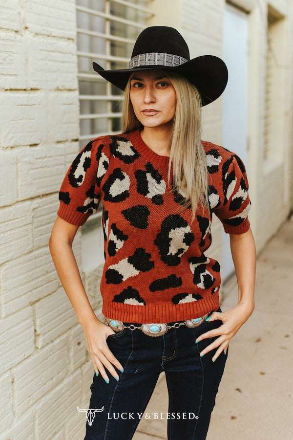 Cable Knit Puff Sleeve Sweater Top - Double C Western SupplyLucky &amp; Blessed