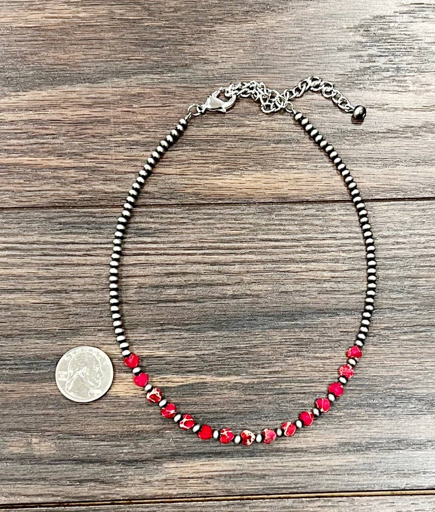 739105, Handmade 15" Navajo Heart Gemstone Necklace ISAC Trading Inc