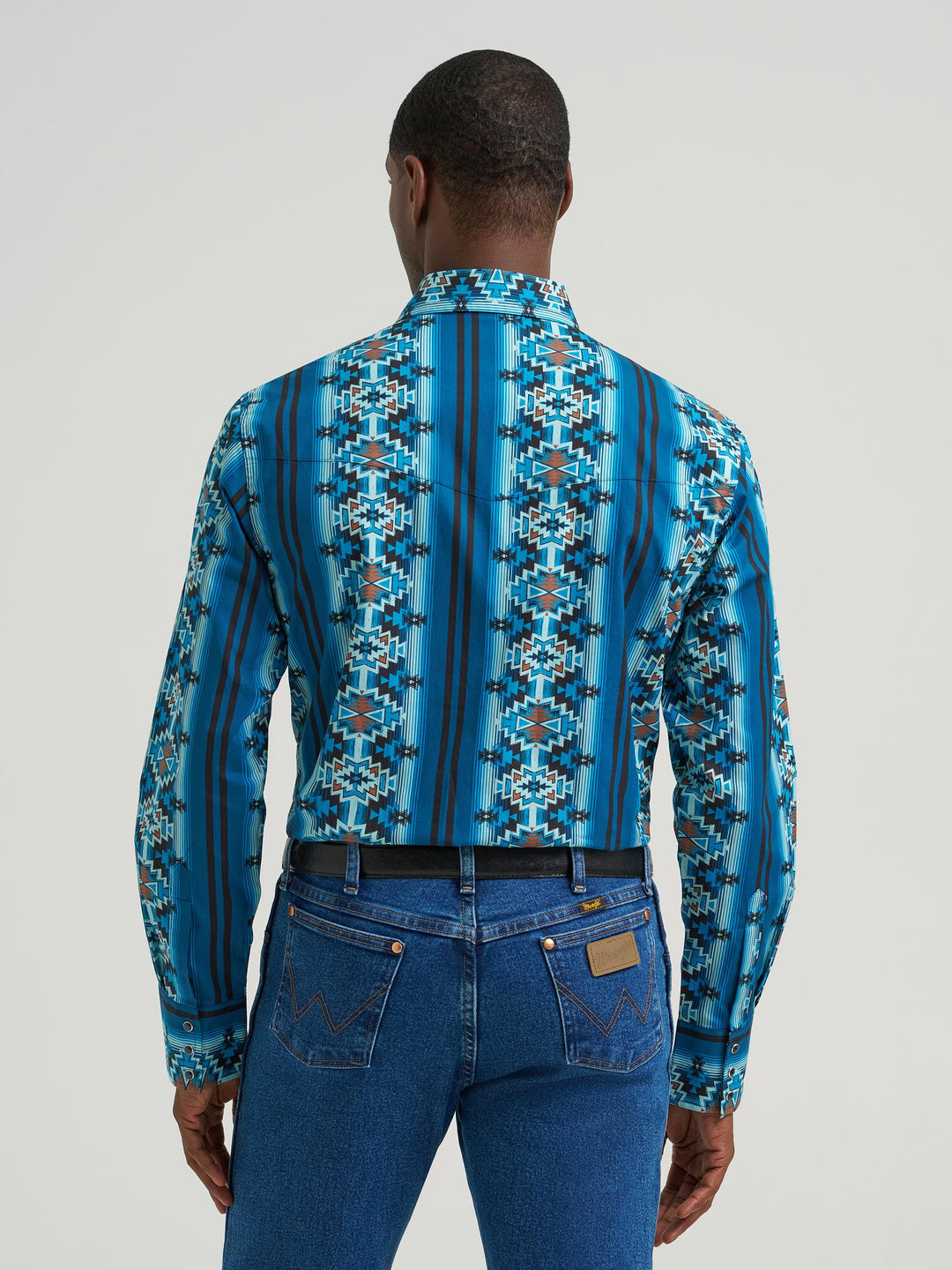 Checotah® Dress Western Long Sleeve Shirt - Classic Fit - Turquoise - 112385792 - Double C Western SupplyWrangler