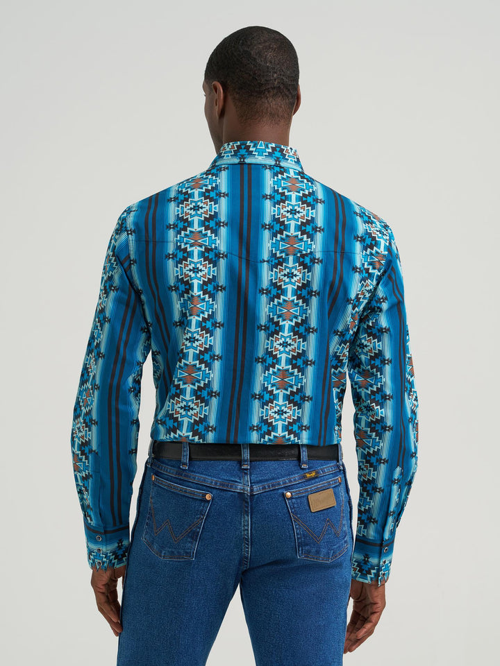 Checotah® Dress Western Long Sleeve Shirt - Classic Fit - Turquoise - 112385792 - Double C Western SupplyWrangler
