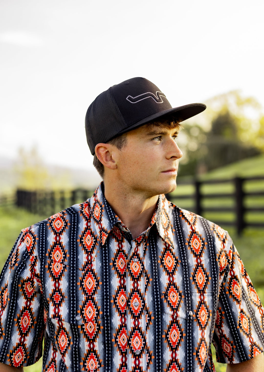 Checotah® Dress Western Short Sleeve Shirt - Classic Fit - Black Multi - 112379164 - Double C Western SupplyWrangler