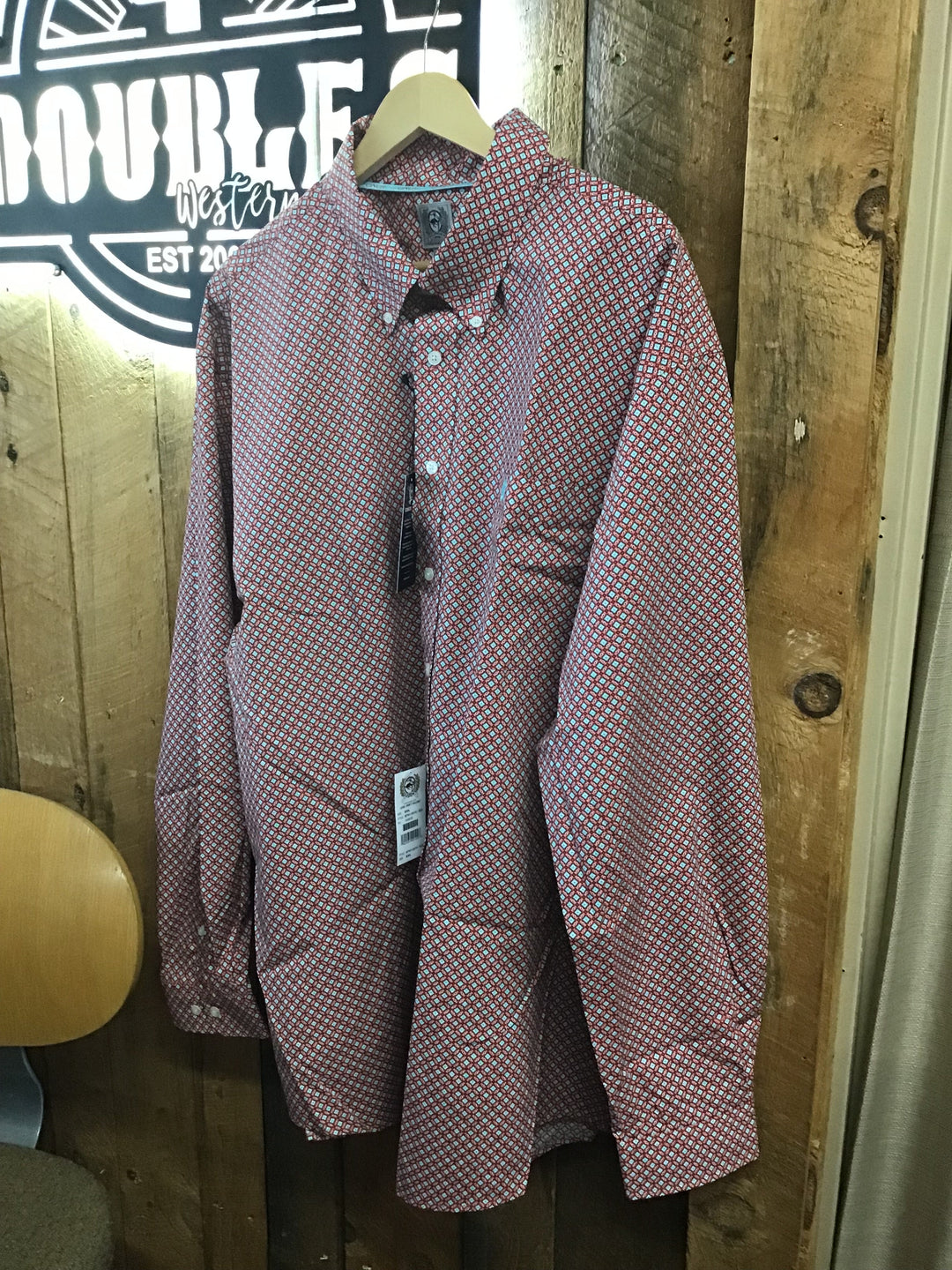 CINCH | BOY'S/MENS RED PRINT LS SHIRT - Double C Western SupplyCinch