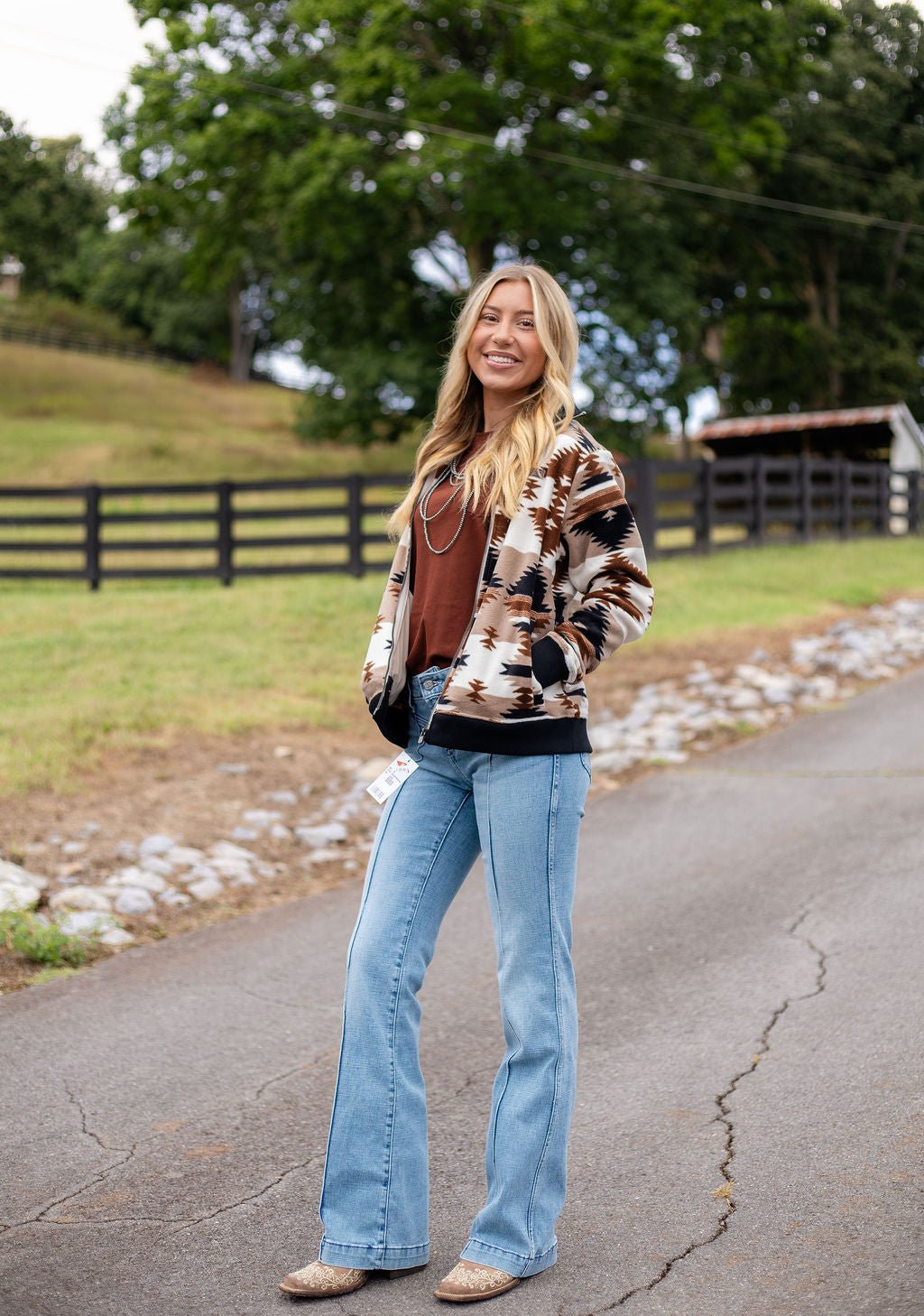 CINCH KHAKI FULL ZIP AZTEC PRINT - LADIES JACKET - MAJ9919003 - Double C Western SupplyCinch