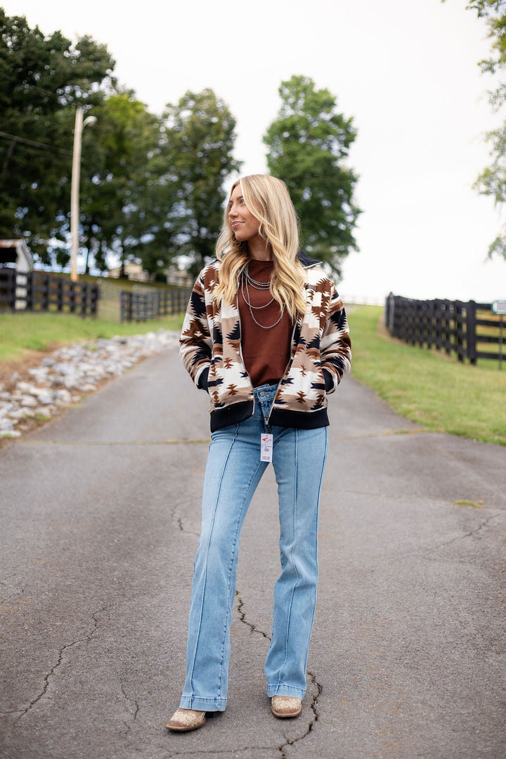 CINCH KHAKI FULL ZIP AZTEC PRINT - LADIES JACKET - MAJ9919003 - Double C Western SupplyCinch
