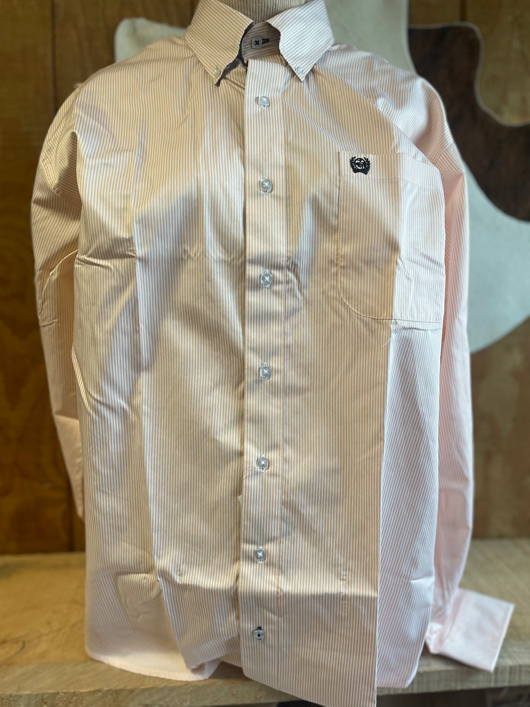 Cinch Men's Coral Stripe Button Down Shirt - Double C Western SupplyCinch