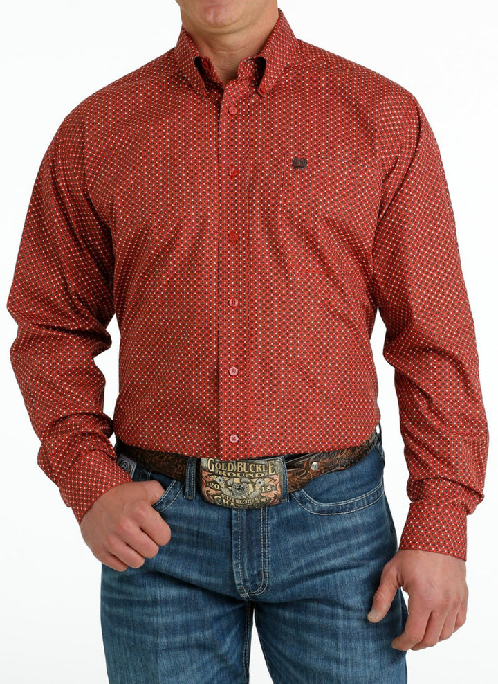 CINCH RED GEOMETRIC PRINT - MENS / BOYS / TODDLER / INFANT SHIRT - Double C Western SupplyCinch