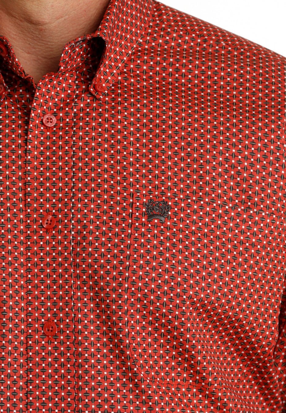 CINCH RED GEOMETRIC PRINT - MENS / BOYS / TODDLER / INFANT SHIRT - Double C Western SupplyCinch