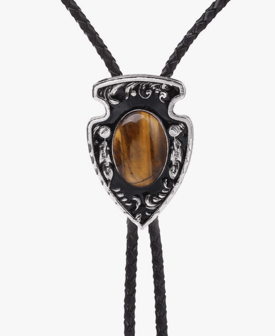 Cowboy Arrow Head Tiger Eye Bolo Tie - Double C Western SupplySimpleNGreat